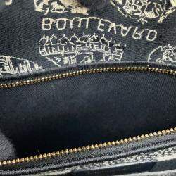 Pre Owned حقيبة ديور ليدي دي لايت قماش أسود/أبيض حجم متوسط