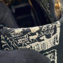 Pre Owned حقيبة ديور ليدي دي لايت قماش أسود/أبيض حجم متوسط