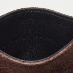 Pre Owned Dior Diorama Burgundy Crackled Patent Leather Card Holder 