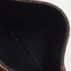 Pre Owned Dior Diorama Burgundy Crackled Patent Leather Card Holder 