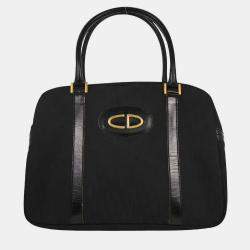 Pre Owned Christian Dior Black Canvas Trotter MODELE EXCLUSIF Duffle Handbag