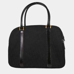 Pre Owned Christian Dior Black Canvas Trotter MODELE EXCLUSIF Duffle Handbag