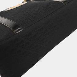 Pre Owned Christian Dior Black Canvas Trotter MODELE EXCLUSIF Duffle Handbag