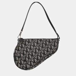 Pre Owned حقيبة سادل تروتر سوداء كريستيان ديور