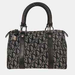 Pre Owned حقيبة يد كريستيان ديور تروتر سوداء دافل