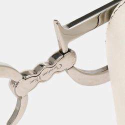 Pre Owned حقيبة سرج جلد أبيض كريستيان ديور