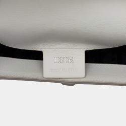 Pre Owned Dior White Oblique Calfskin Saddle Boxy Crossbody