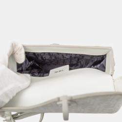 Pre Owned Dior White Oblique Calfskin Saddle Boxy Crossbody