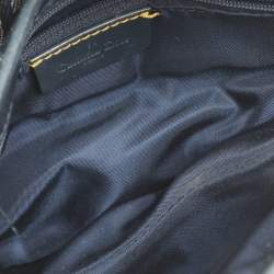 Pre Owned Dior Blue Oblique Denim and Leather Saddle Bag