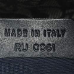 Pre Owned Dior Blue Oblique Denim and Leather Saddle Bag