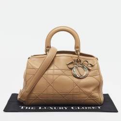 Pre Owned ديور غرنفيل بولوشون جلد كنّاج بيج حقيبة مسك