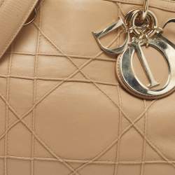 Pre Owned ديور غرنفيل بولوشون جلد كنّاج بيج حقيبة مسك