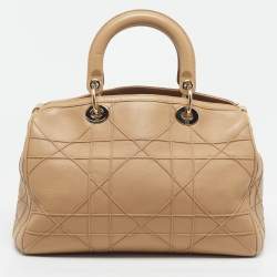 Pre Owned ديور غرنفيل بولوشون جلد كنّاج بيج حقيبة مسك