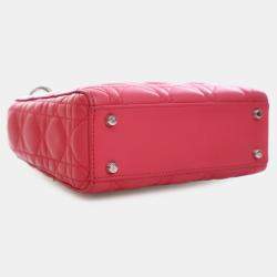 Pre Owned Dior Pink Mini Lambskin Cannage Lady Dior