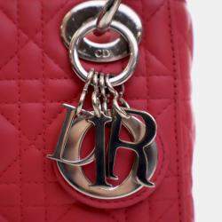 Pre Owned Dior Pink Mini Lambskin Cannage Lady Dior