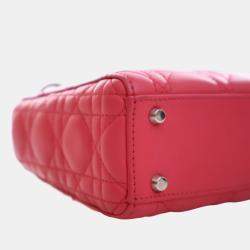 Pre Owned Dior Pink Mini Lambskin Cannage Lady Dior