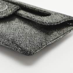 Pre Owned Dior Diordouble Silver Leather Chain Clutch