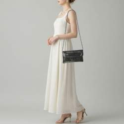 Pre Owned Dior Diordouble Silver Leather Chain Clutch