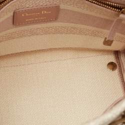 مملوكة مسبقًا حقيبة ديوتس ديور ليدي دي-لايت قماش وردي مطرزة متوسطة