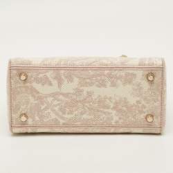 مملوكة مسبقًا حقيبة ديوتس ديور ليدي دي-لايت قماش وردي مطرزة متوسطة