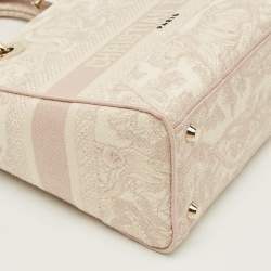 مملوكة مسبقًا حقيبة ديوتس ديور ليدي دي-لايت قماش وردي مطرزة متوسطة