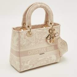 مملوكة مسبقًا حقيبة ديوتس ديور ليدي دي-لايت قماش وردي مطرزة متوسطة