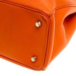 مملوكة مسبقًا Dior Orange Leather Large Diorissimo Shopper Tote