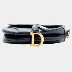 Pre Owned حقيبة السرج ديور جلد صغيرة سوداء