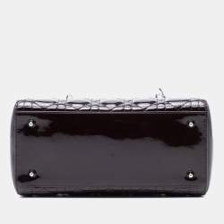 Pre Owned حقيبة ديور ليدي ديور حمراء متوسطة بطلاء كاناج