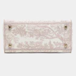 Pre Owned Dior Pink Medium Embroidered Canvas Toile De Jouy Lady D Lite