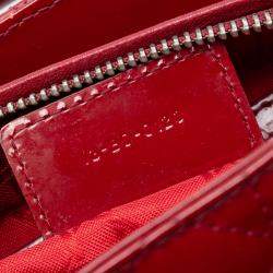 Pre Owned Dior Red Medium Patent Cannage Lady Dior