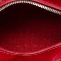 Pre Owned Dior Red Medium Patent Cannage Lady Dior