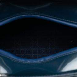 Pre Owned Dior Blue Medium Patent Cannage Lady Dior