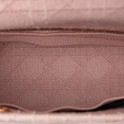 Pre Owned Dior Pink Medium Canvas Cannage Lady D Lite