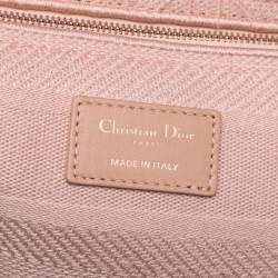 Pre Owned Dior Pink Medium Canvas Cannage Lady D Lite