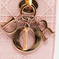 Pre Owned Dior Pink Medium Canvas Cannage Lady D Lite