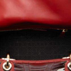مملوكة مسبقًا Dior Red Small Lambskin Cannage My ABCDior Lady Dior