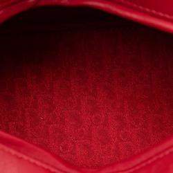 Pre Owned Dior Red Medium Lambskin Cannage Lady Dior