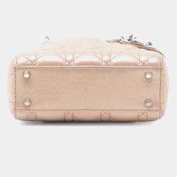 Pre Owned Dior Brown Mini Iridescent Lambskin Cannage Lady Dior