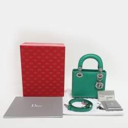 Pre Owned حقيبة يد ديور ميني ليدي ديور جلد لامع أسود