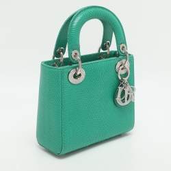 Pre Owned حقيبة يد ديور ميني ليدي ديور جلد لامع أسود