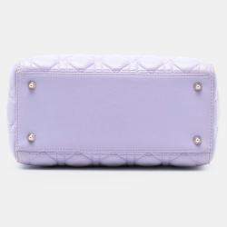 مملوكة مسبقًا حقيبة ديور ليدي أرجوانية جلد خروف ميديوم كاناج