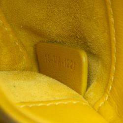 Pre Owned Dior Yellow Micro Lambskin Cannage Lady Dior