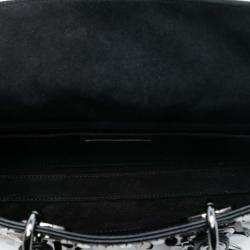 Pre Owned Dior Black Medium Calfskin Sequin Embellished Lady D Joy