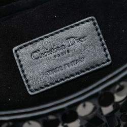 Pre Owned Dior Black Medium Calfskin Sequin Embellished Lady D Joy