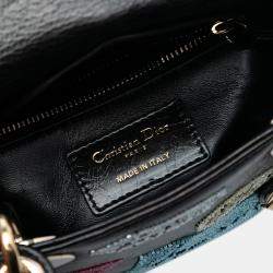 Pre Owned Dior Black Mini Calfskin Beaded Lady Dior