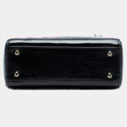 Pre Owned Dior Black Mini Calfskin Beaded Lady Dior