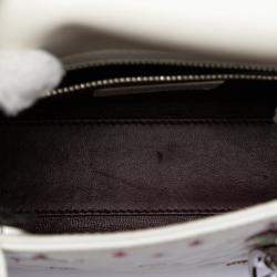 Pre Owned Dior White Mini Embroidered Calfskin Lady Dior