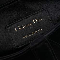 Pre Owned Dior Black Mini Satin Crystal Embellished Saddle Bag