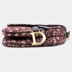 Pre Owned حقيبة السرج ديور قماش مائل ميني حمراء